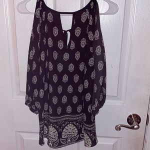 Black printed blouse, good condition